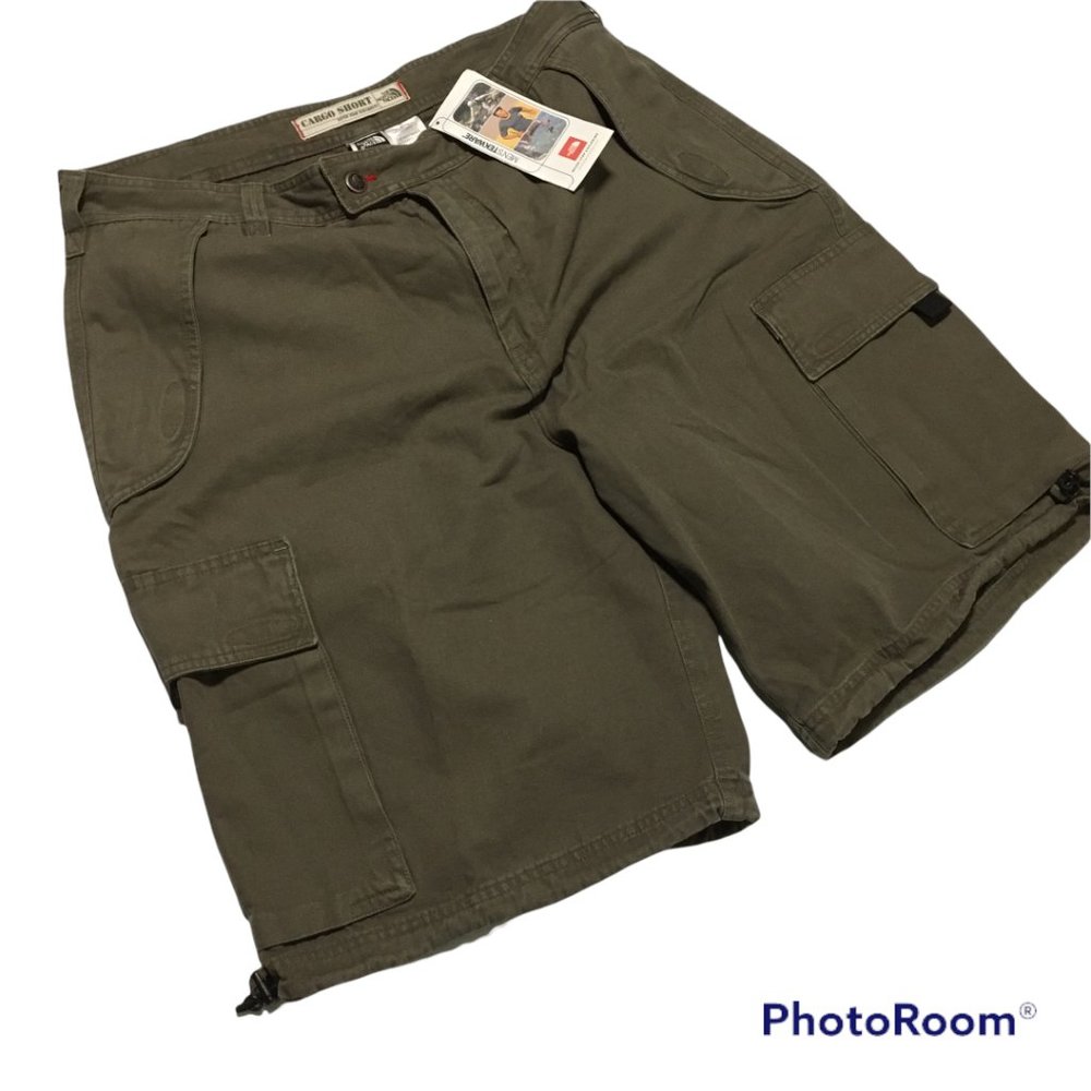 NWT The North Face Heritage Logo Cargo Shorts Men’s Waist Size 38 L Green NEW - Picture 2 of 16